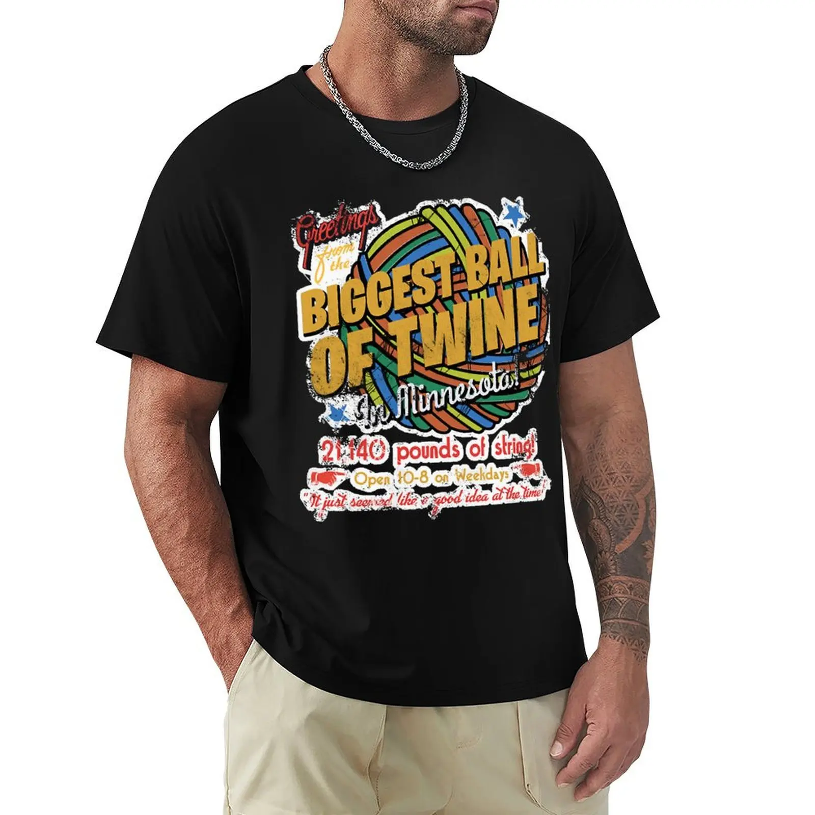 The Biggest Ball of Twine in Minnesota T-Shirt Light Athletic Short Sleeve Tee Shirt