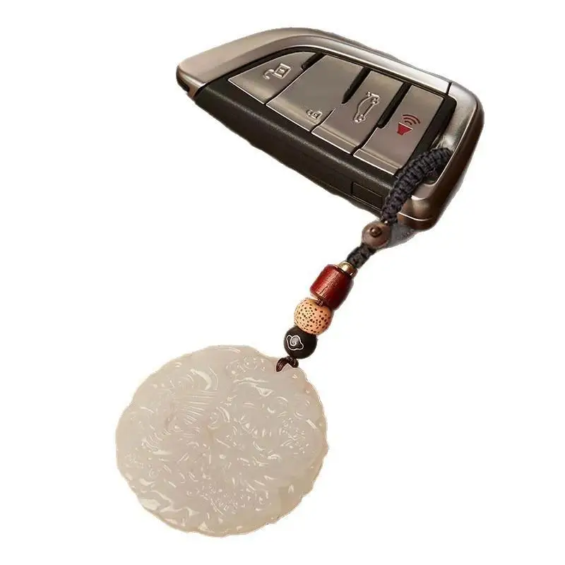 Dragon Phoenix Auspicious Car Keychain Pendant Exquisite Necklace For Men And Women Bag Ornaments