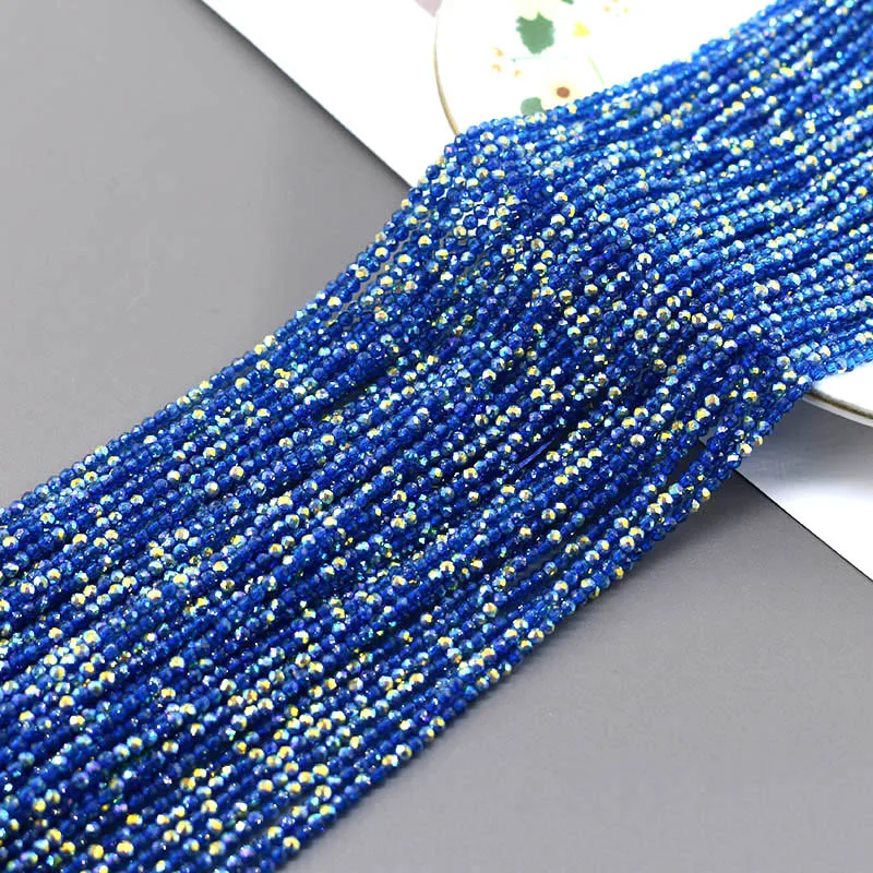 2mm 195 Stück/Beutel 45 Farben Kristallglasperlen Facettierte Runde Glasperlen für Schmuckherstellung DIY Armbänder Zubehör