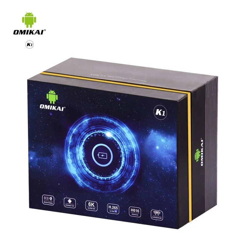 Factory Price  Built-In Intelligent Mute Fan Android 10.0 System Omikai K1 Smart Wireless Charging Smart Tv Box