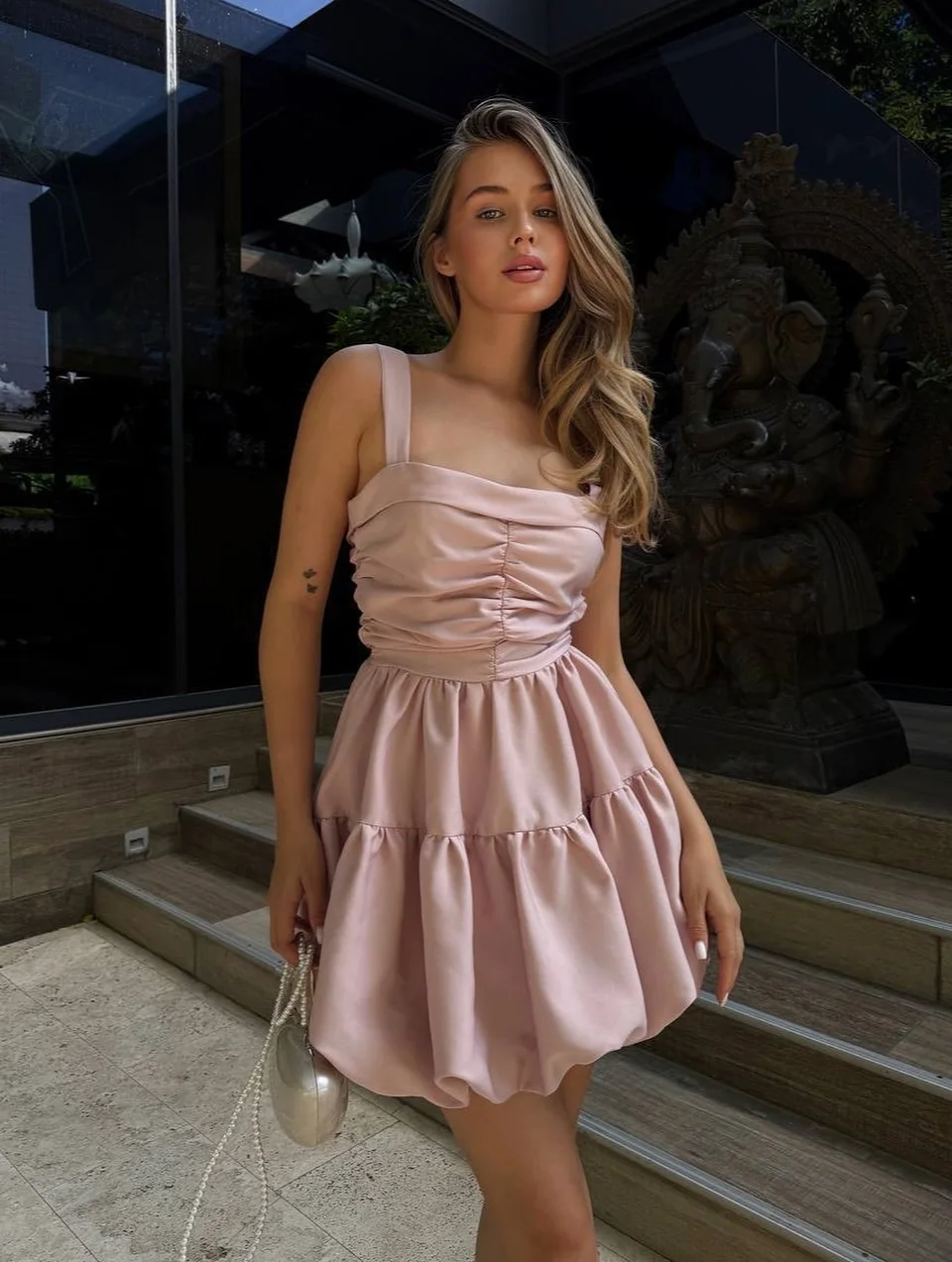 

Pink Square Neck Homecoming Dress 2025 Sleeveless Spaghetti-Strap A-Line Mini Skirt Pleated Cocktail Dress Party Dress Customize