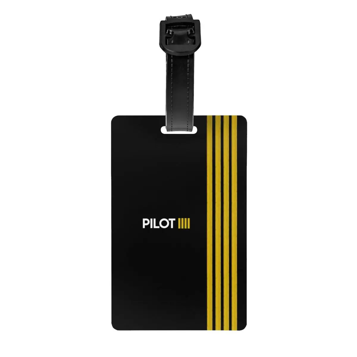 Custom Pilot Captain Stripes Luggage Tag With Name Card Aviation Airplane Aviator Privacy Cover ID Label for Travel Bag Suitcase