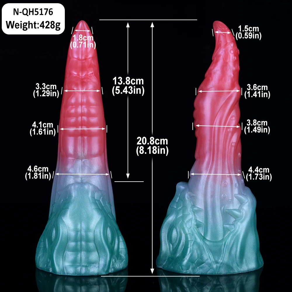 FAAK Silicone Horse Dildo With Sucker Multi Color Fantasy Dragon Penis Sex Toys For Women Female Masturbator Anal Plug