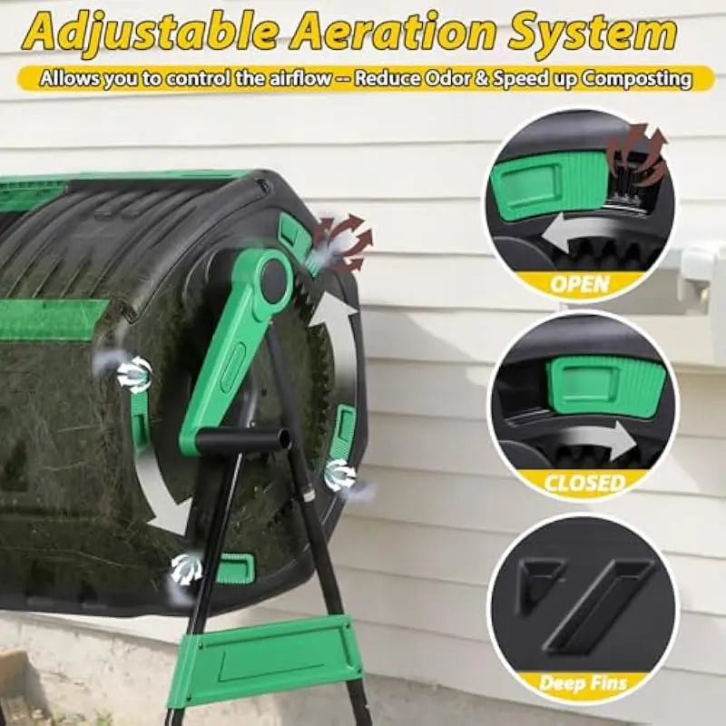53-Gallon Two-Section Rotating - огляд і ціна Compost Bin