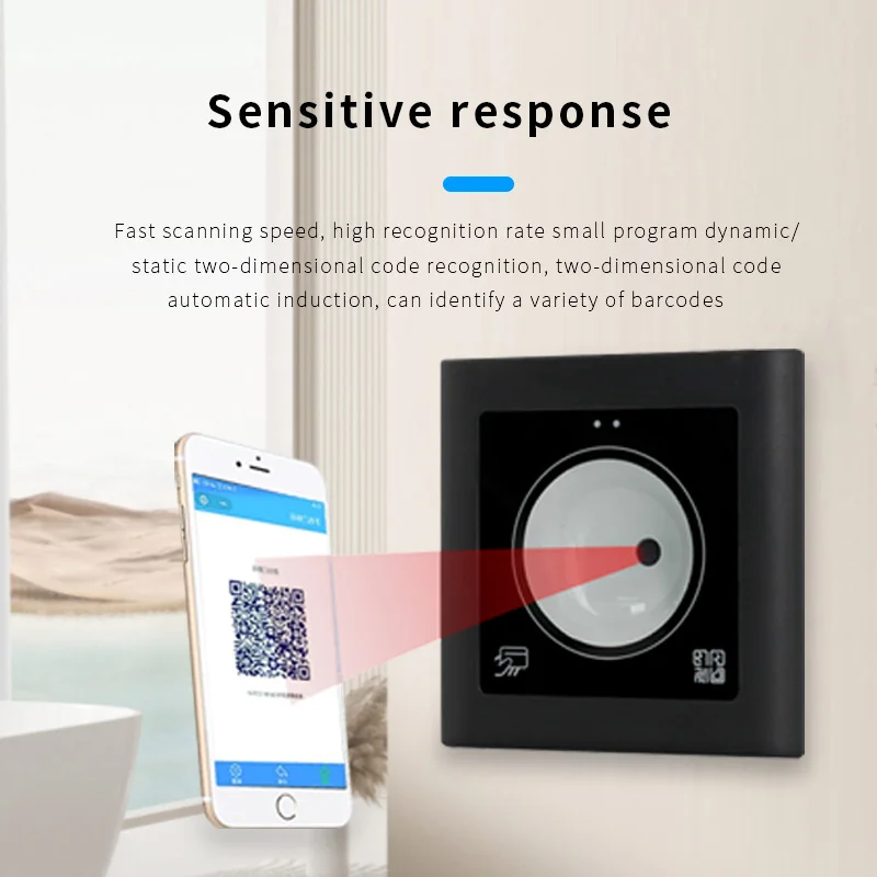 2D HD Embedded Wiegand QR Code Reader Turnstile RS232 RS485 125Khz ID RFID Free Drive Access Control QR Code Card Reader