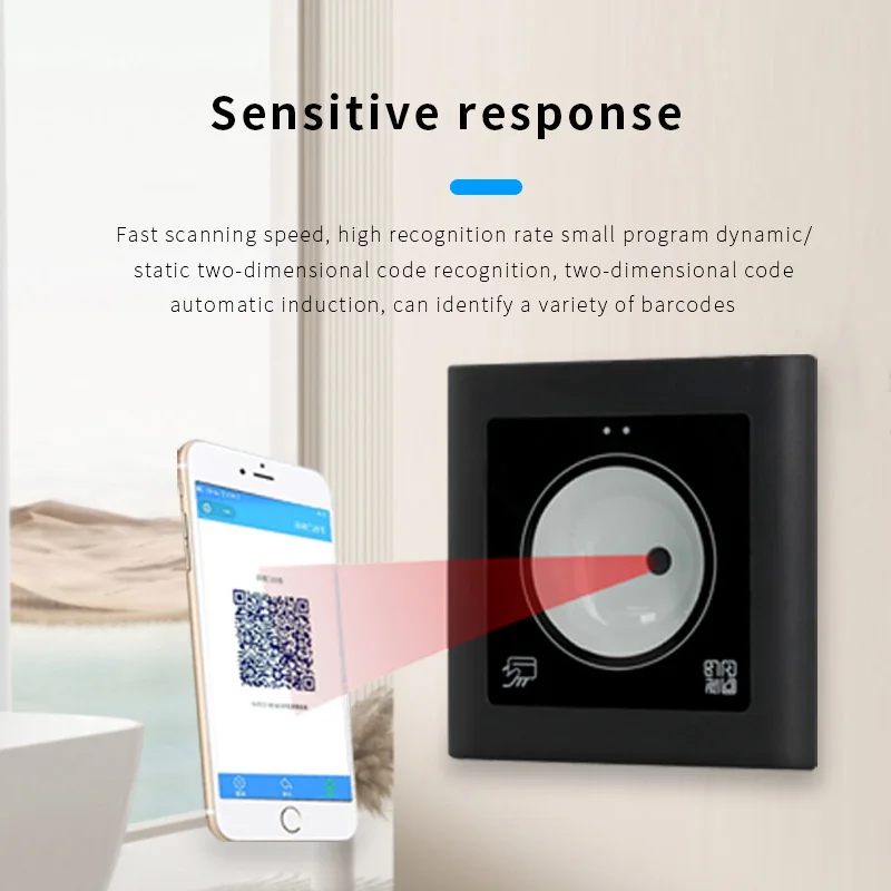 Wiegand-Scanner QR Embutido, Leitor de Cartão IC RFID, UART Interface, Controle de Acesso, Dinâmico QR Code Reader, RS232, RS485, 13.56MHz