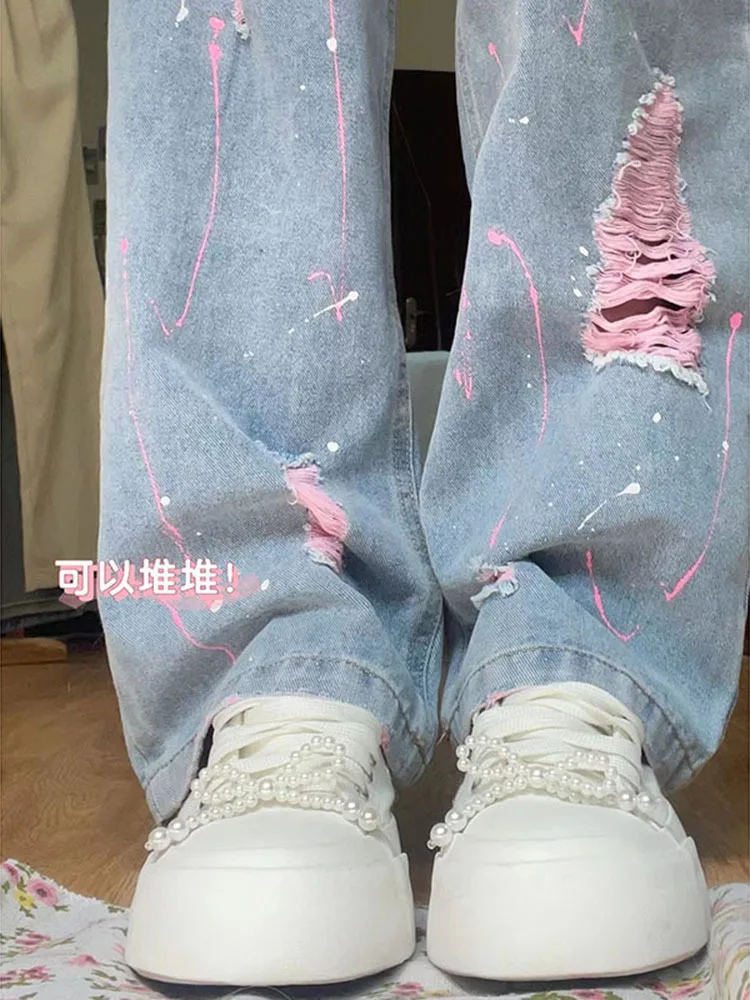 

Расклешенные джинсы, готическая одежда, эластичная талия, свободный крой, удобные женские модные повседневные джинсы для отдыха