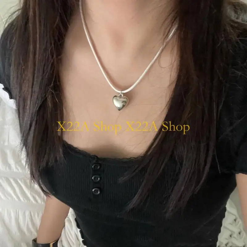Unique Color Cool Heart Necklace Female Temperament Niche Wax Line Collarbone Chain Korean Student Adjustable Chain Jewelry