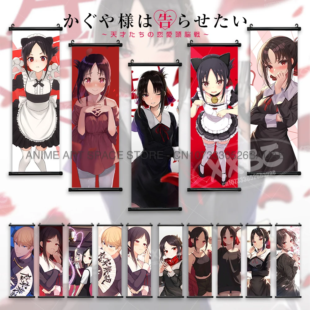 

Kaguya-sama: Love Is War Hanging Painting Anime Poster Shinomiya Kaguya Scrolls Pictures Shirogane Miyuki Home Decor Wall Art