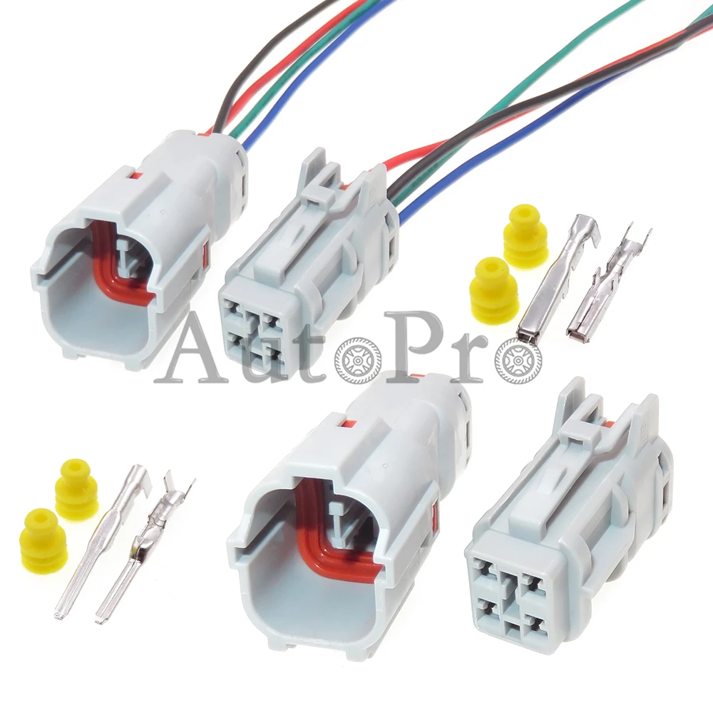 1 Set 4 Hole AC Assembly Auto Plastic Housing Connector Car Fuel Pump Wire Socket 7222-7444-40 7123-7444-40 MG640333 MG610331