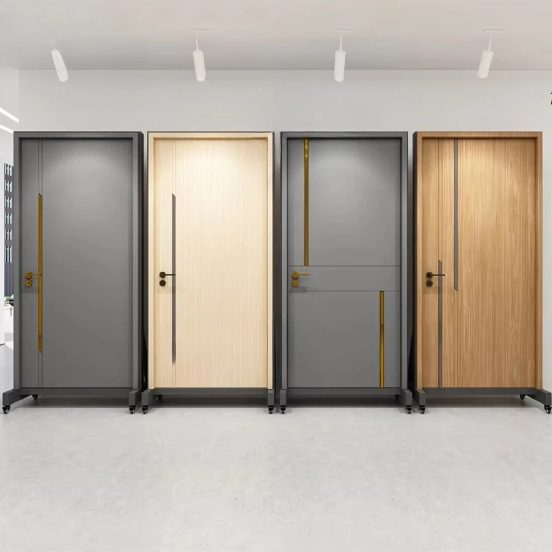 &c Customize Logo Size Easy Move Page-Turning for Metal Wood Kitchen Cabinet Smart Door Display Rack for Showroom Windows Doors