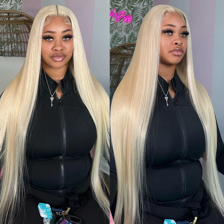 280% 30 40inch 13x6 HD Full Frontal Lace 613 Blonde Colored Straight Wigs Lace Frontal Human Hair Wigs Lace Front Wigs For Women image 2