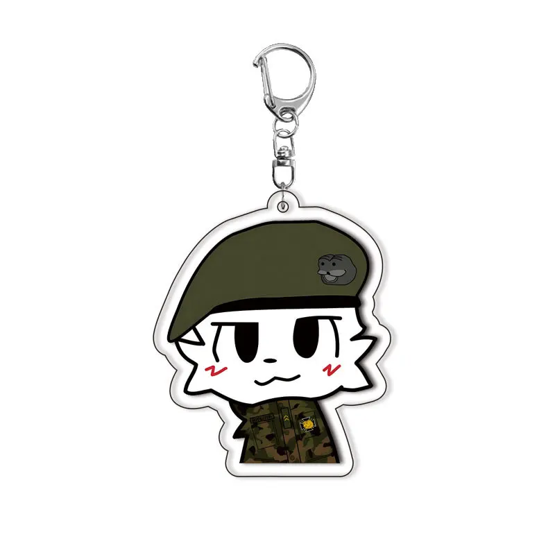 Cute Black White Cat Boys Kisser Keyrings for Accessories Bag Key Chain Ring Jewelry Gamer Cartoon Meme Fans Gifts for Friends - view 3