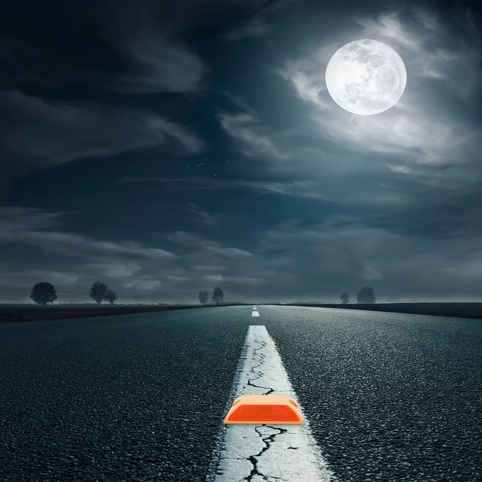 

2pcs Reflective Road Studs Raised Traffic Safety Markers For Highway Street Use High Visibility Nighttime Durable Construction