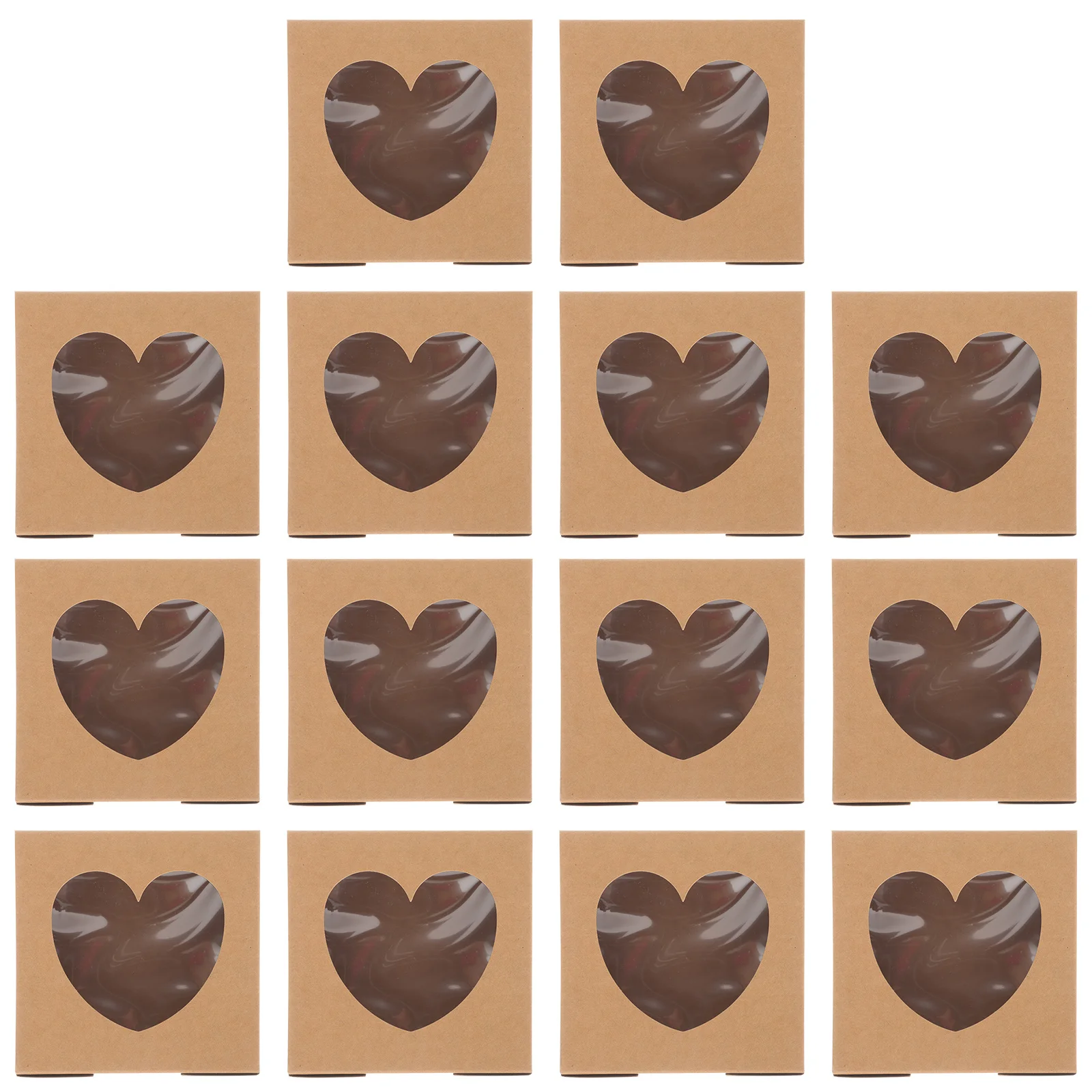 

14Pcs Bakery Boxes Kraft Baking Box Transparent Window Rustic Cookie Cake Cupcake Boxes Party Favor Gift Packaging Container