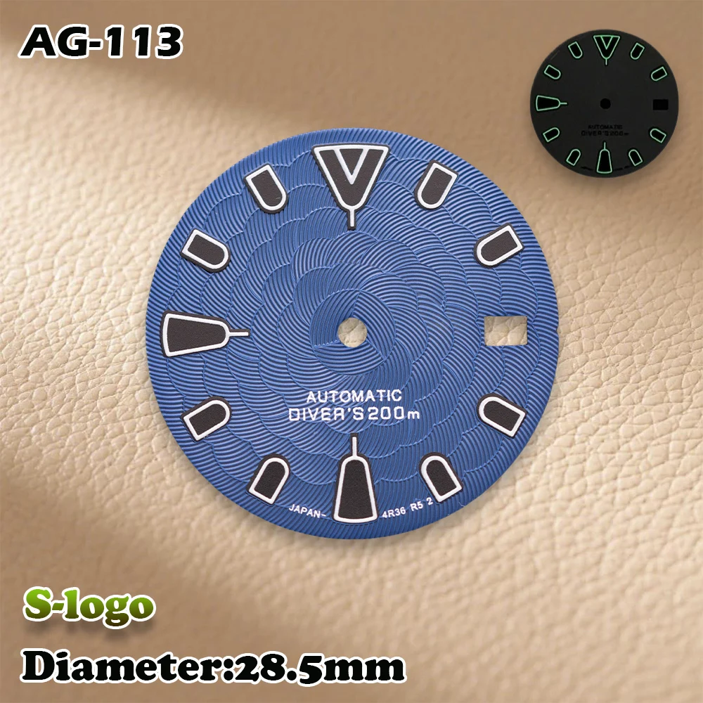 S Logo 28.5mm Lotus flower Dial NH35/NH36/4R/7S Movements High Quality Watches for men Watch Modification Accessories