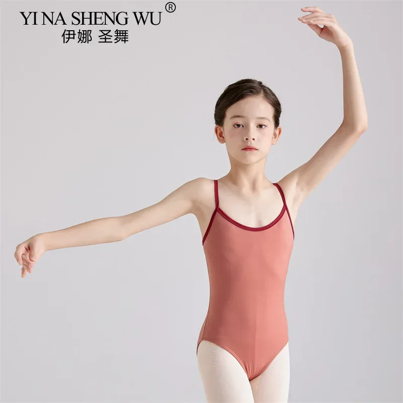 

Детский гимнастический купальник с перекрестными бретелями на спине для балета, танцев и экзаменов, с застежкой-кнопкой в области промежности