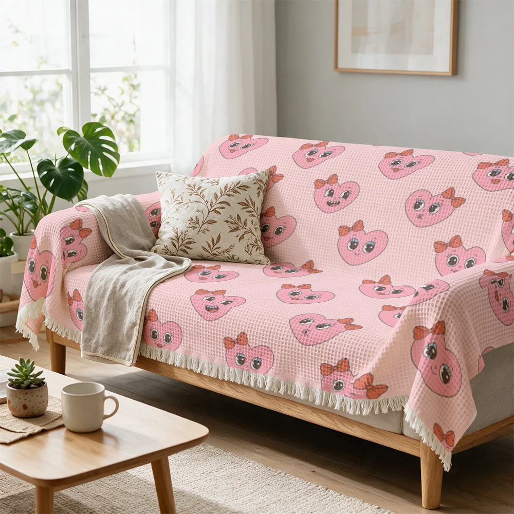 Super Cute Pink Heart Pattern Throw Blanket Sofa Throw for Living Room Home Decor Cozy Couch Lap Cover Kawaii Nap Blanket Gift f