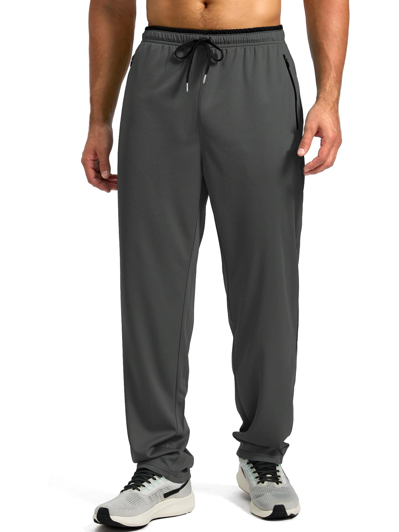 

Men's Lightweight Mesh Athletic Pants Quick Dry Sports Joggers Zipper Pockets Running Gym Daily Wear Comfortable Fit