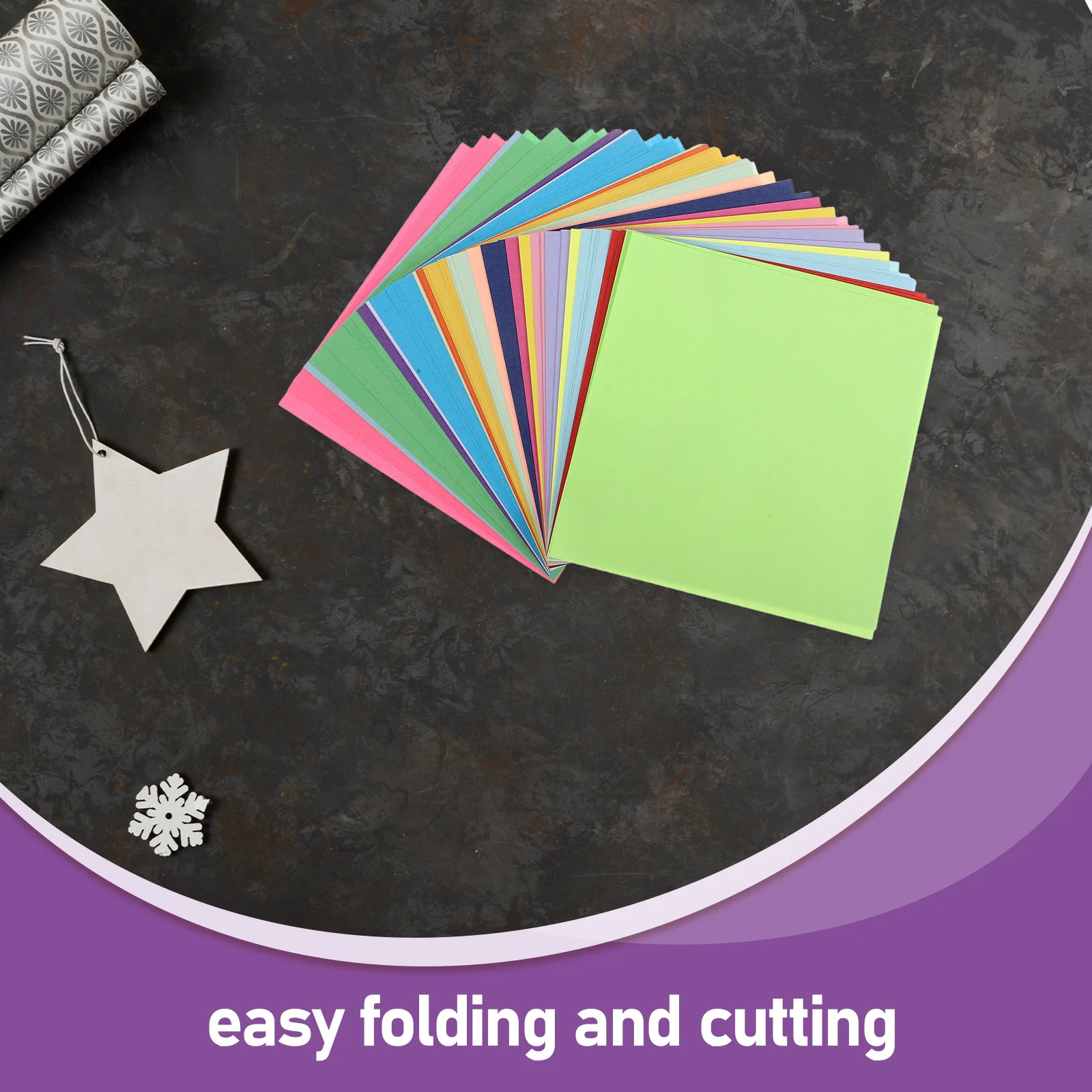 300Pcs Colored Craft Paper Sheets Double Sided Bright Origami Paper for DIY Handicrafts Folding Art Projects Supplies