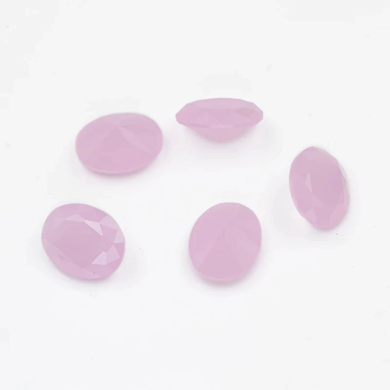 Size 2x3mm-13x18mm Oval Cut Loose Glass Stone Sea Blue Pink Red White Violet Green Synthetic Gems Beads For Jewelry