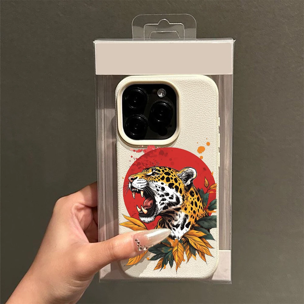 Leopard Red Sun Wild Bumper Durable Drop Protection Scratch Resistant Phone Case for iPhone 13 15 11 17 16 Pro Air Plus Max