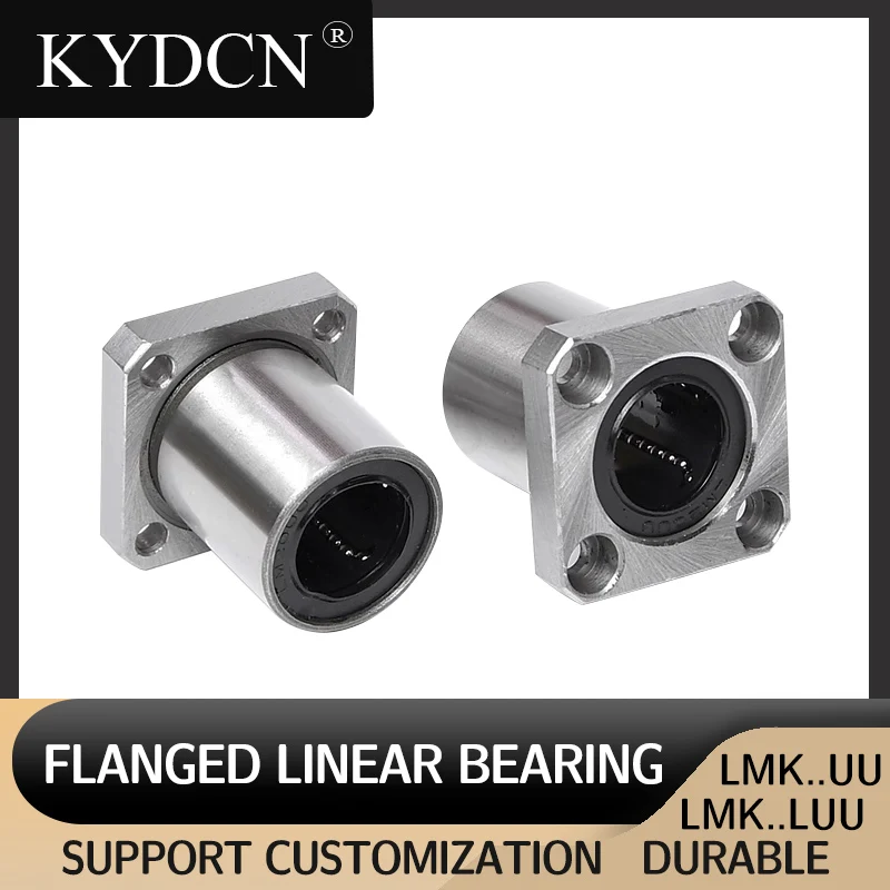 LMK8UU LMK8UU LMK10UU LMK12UU LMK13UU LMK16UU  LMK20UUType Square Flange Linear Bearing For 3D Printer Linear Rod