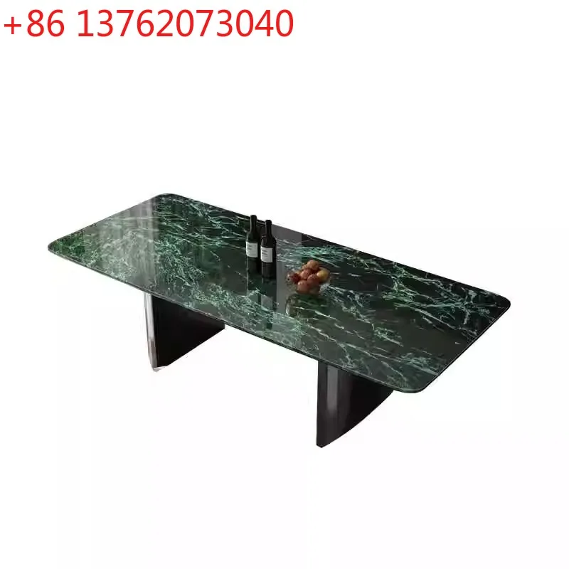 

Современный простой легкий роскошный элитный роскошный обеденный стол из чистого натурального мрамора прямоугольник