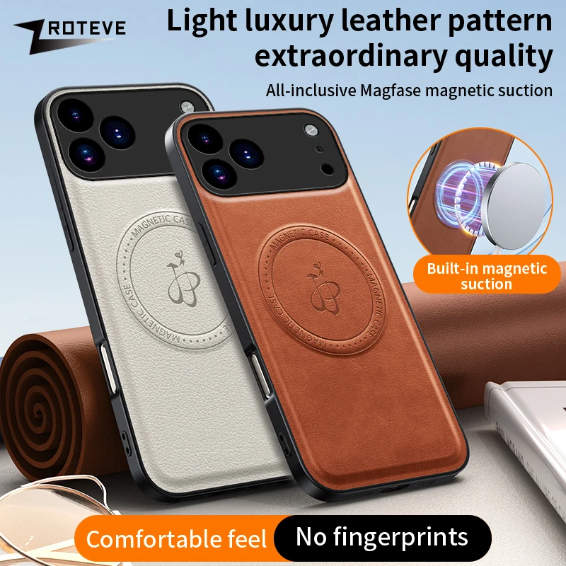 Für iPhone 17 16 16e 15 14 13 12 Pro Max Zroteve Für Magsafe Magnetische PU Leder Abdeckung Für iPhone 16 Plus iPhone 17 Air Telefon Fall