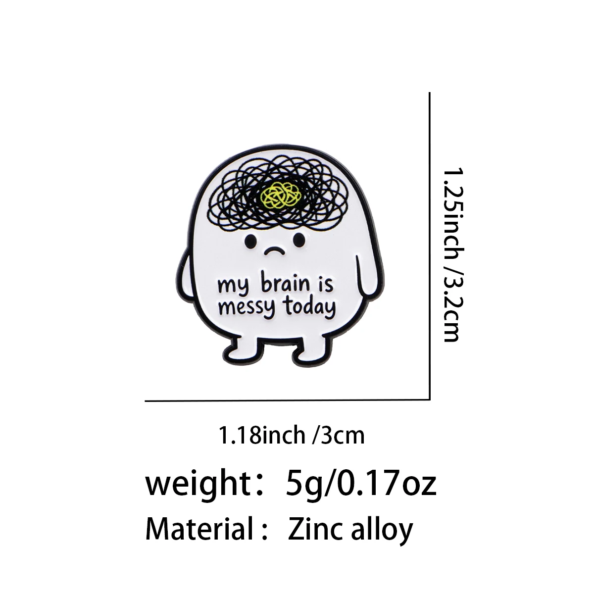 my brain is messy today Enamel Pin Quotes Brooch Pines Lapel Pins Badge on Backpack Clothing Accessories Funny Jewelry Gifts