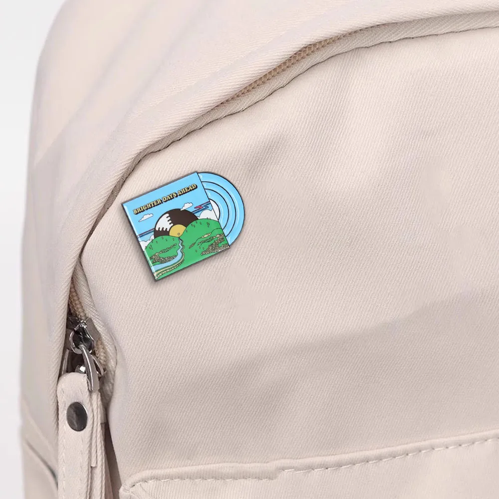 Brighter Days Ahead Vintage Vinyl-Schallplatten-Emaille-Pin Cartoon-Landschaftsbrosche Retro-Musik-Kunst-Anstecknadel Stilvolles Geschenk – Detail 10