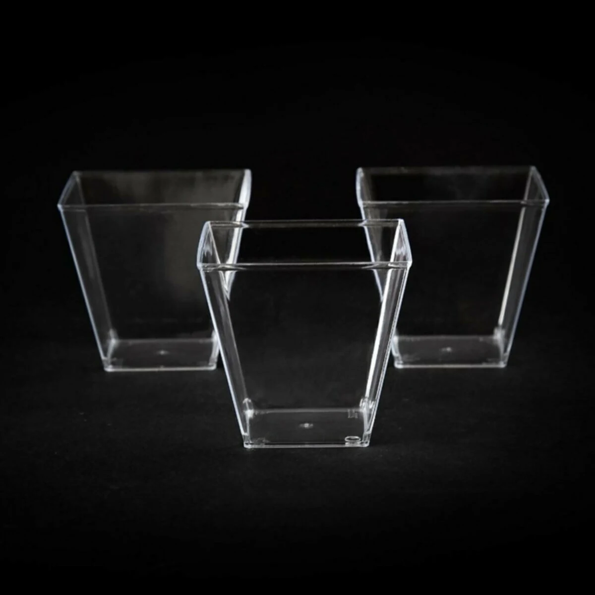 Transparent crystal mica extra hard plastic prism cubic bowl 200 cc 25 pcs