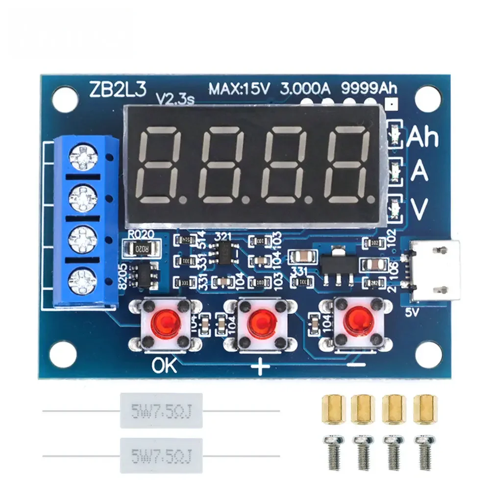 ZB2L3 18650 Li-ion Lithium Battery Capacity Tester + Resistance Lead-acid Battery Capacity Meter Discharge Tester 1.2v 12v New