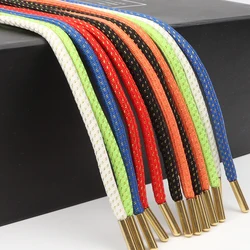 1 Pair Round Shoe Laces for Sneakers Wear-resistant Metal Lace Head Shoelaces Precision Weaving Sparkling Luxury Shoelace New