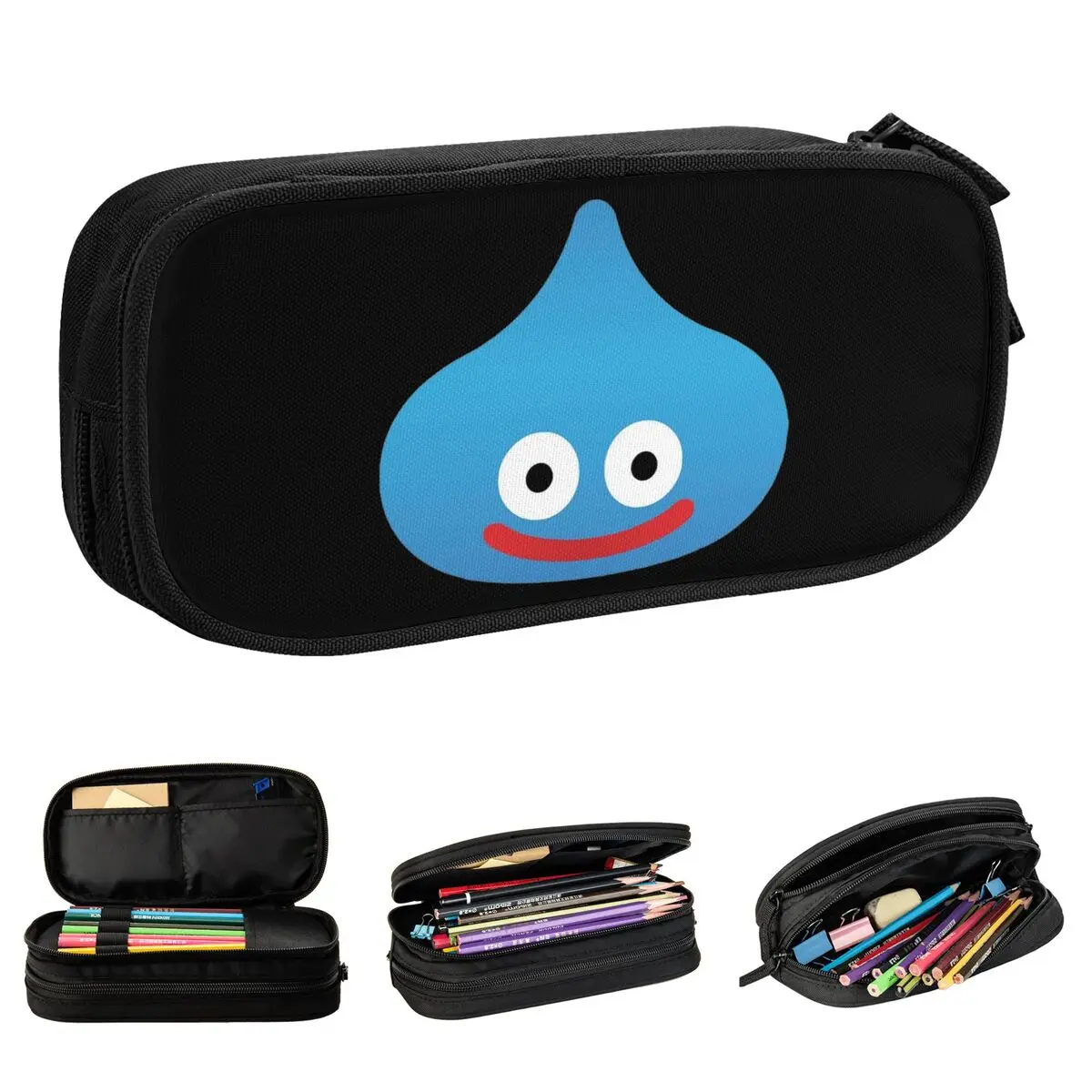 Dragon Quest kotak pensil Slime anak, tas penyimpan pena cantik, kantung pensil perlengkapan sekolah penyimpanan besar anak laki-laki dan perempuan