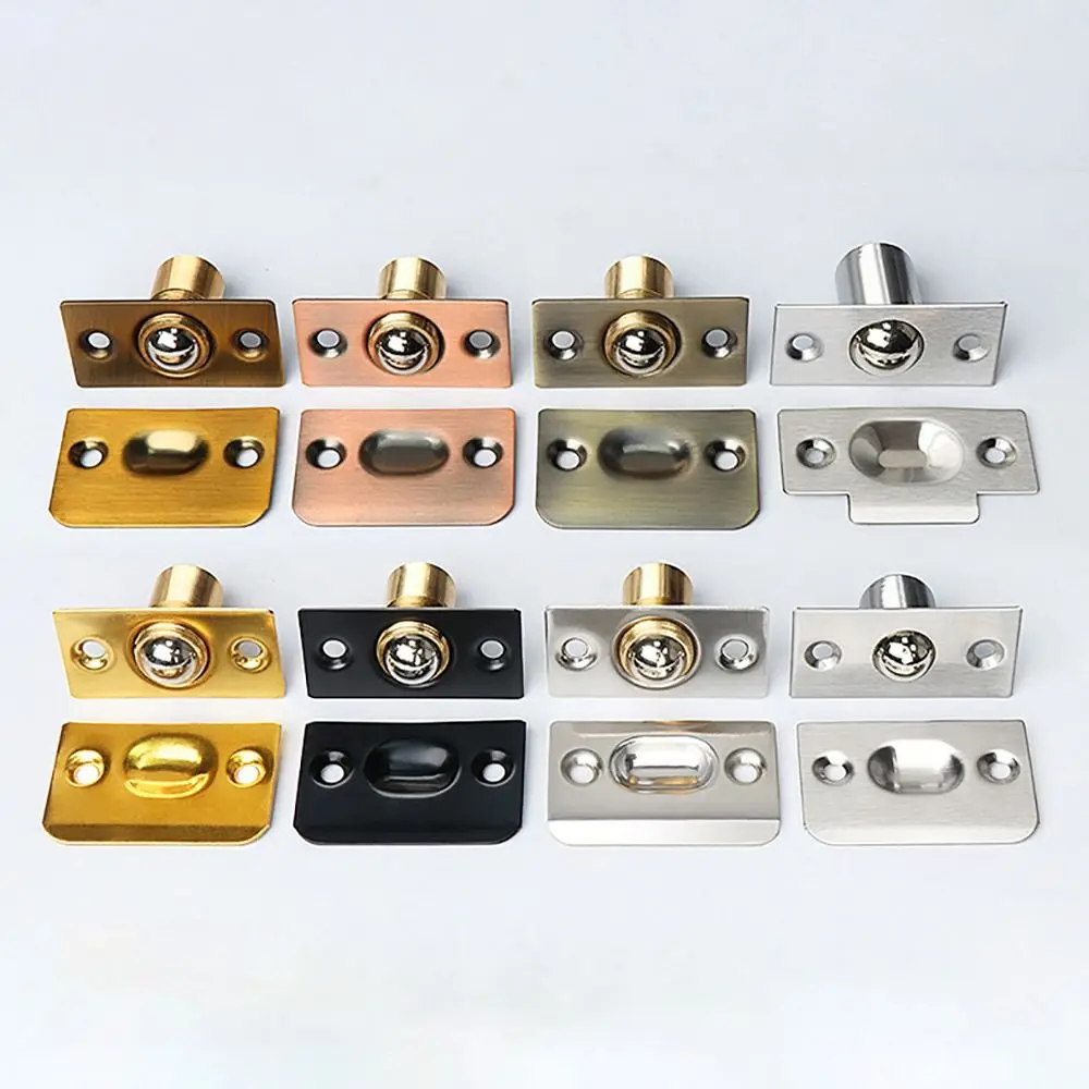 1Set Cabinet Gate Closet Door Ball Catch Spring Roller Ball with Screws Door Stopper Furniture Hardware Adjustable