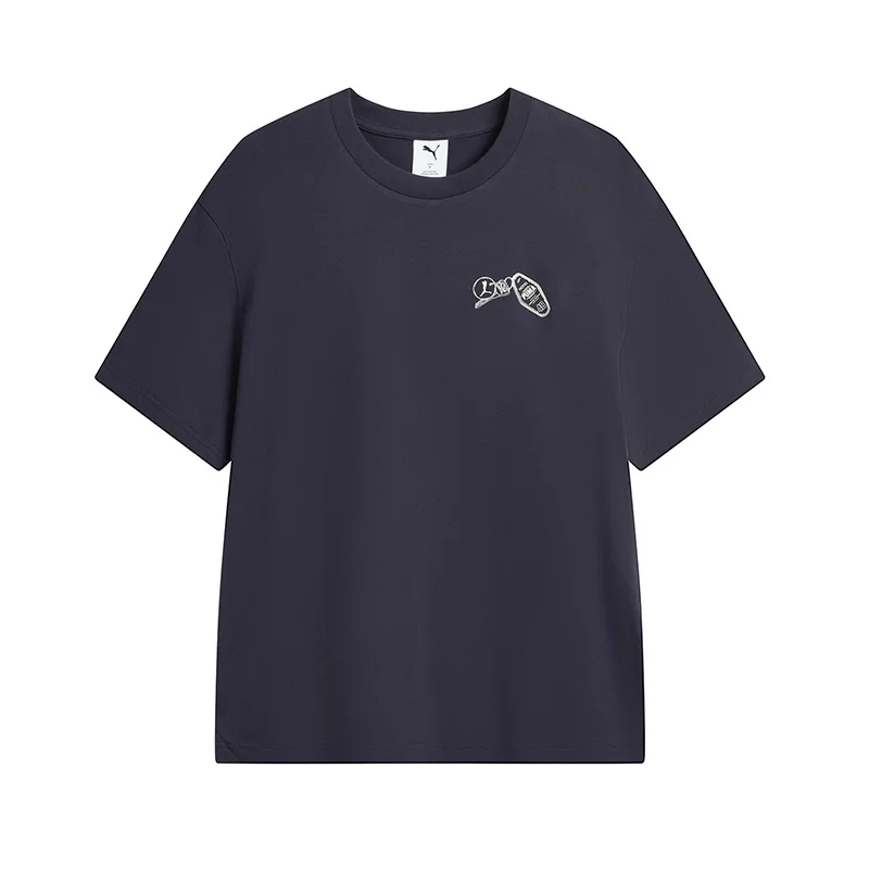 

Puma Dark Blue Puma Sports Casual Round Neck Short-Sleeved T-Shirt Men's and Women's Clothing 63295016