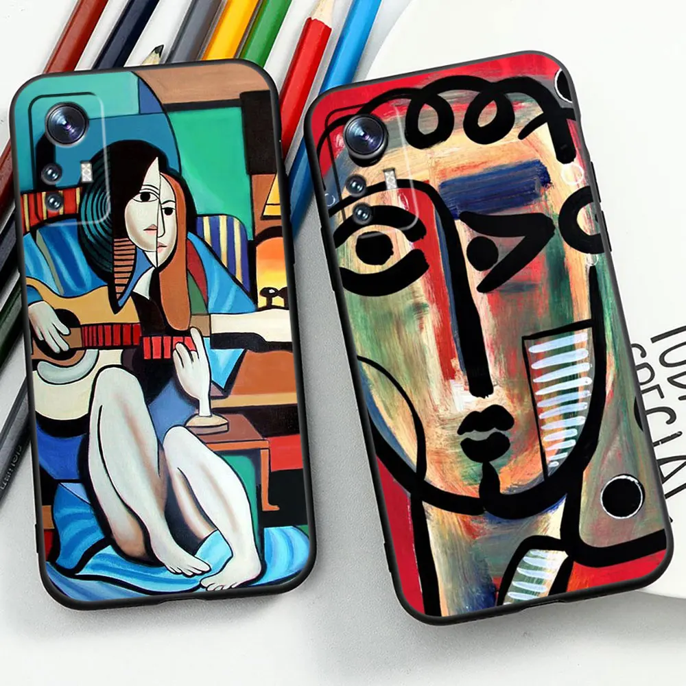 P-Picasso Abstract Art Painting Phone Case For Xiaomi Mi Poco M5 M4 M3 X5 X4 X3 X2 F5 F4 F3 F2 GT Pro Nfc Note12TUrbo K60 Cover