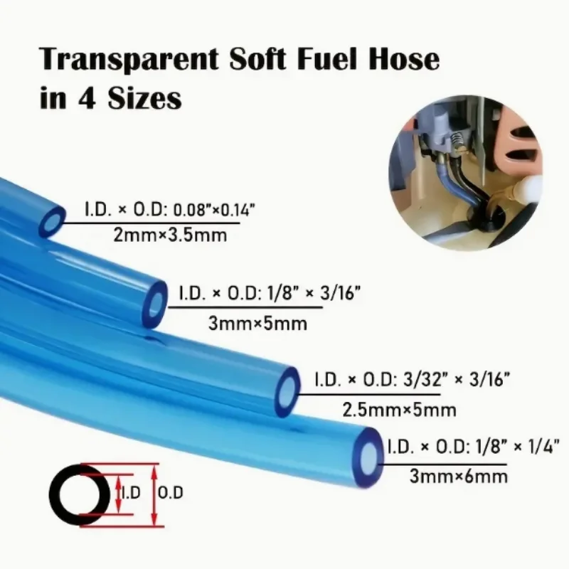 

4pcs 1M Fuel Hose Motorcycle Fuel Line Hose Soft Tube Motorcycle Parts Petrol Fuel Hose Rubber Hose Petrol Fuel Pipes & Hoses