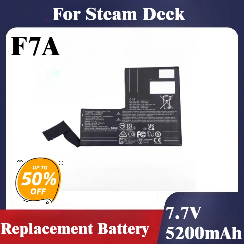 

New F7A Battery 7.7V 5200mAh For Steam Deck LCD Handheld Gamepad Controller Gaming Accessory PC Batteria