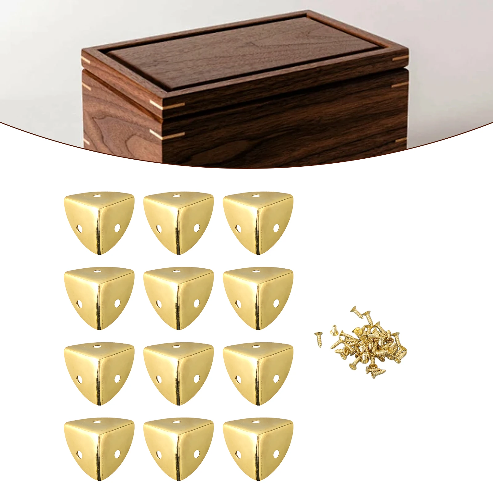 

Safety Protector Edge Corner Protection With Screws Wooden Case 12pcs 2.5*2.5*2.5cm Black Gold Desk Decoration