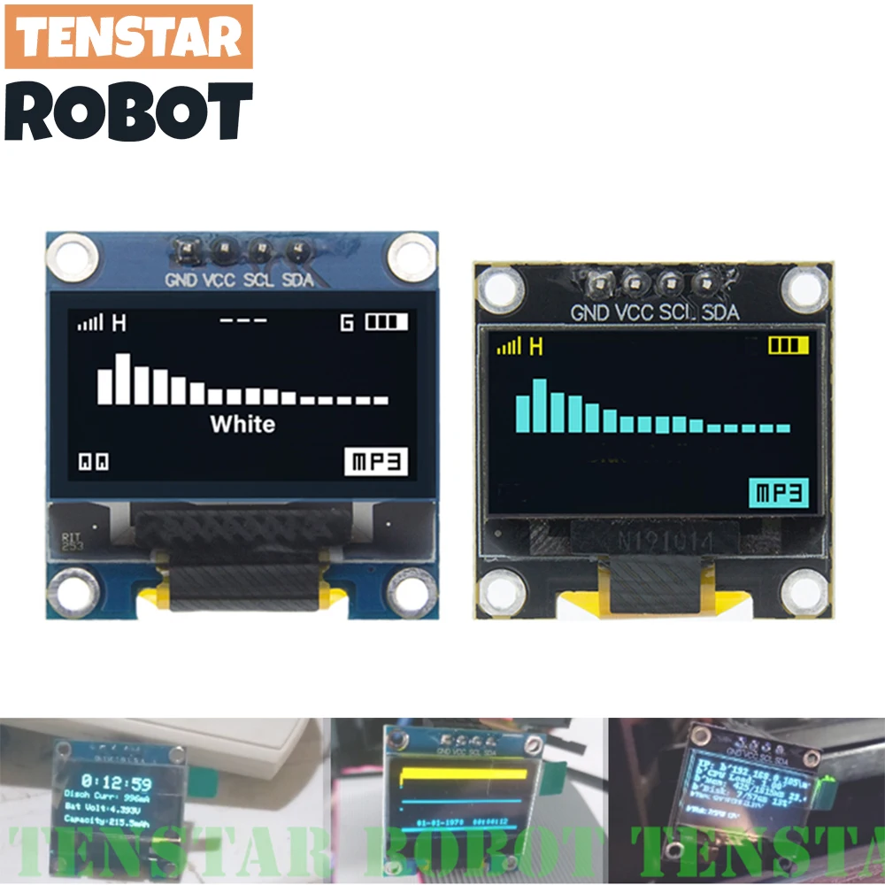 TENSTAR 0,96 cala OLED SSD1306 biały/niebieski/żółty 128X64 IIC I2C moduł wyświetlacza szeregowego 12864 płyta ekranu LCD