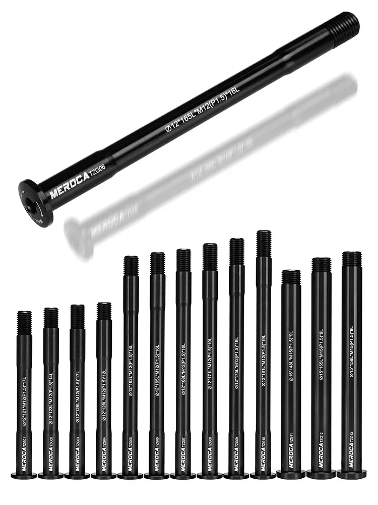 AliExpress MEROCA MTB Road Bike Thru Axle Rod 12mm 15mm P1.5 Front Rear Hub Thru Axle Fork Shaft 15x100 12x142 12x100 12x148 15x110
