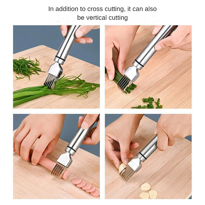 Onion Garlic Cutter Knife Cut Onions Slicer Shredder Garlic Crusher Vegetable Cutter Knife Shred Tools Slice Kitchen Accessories