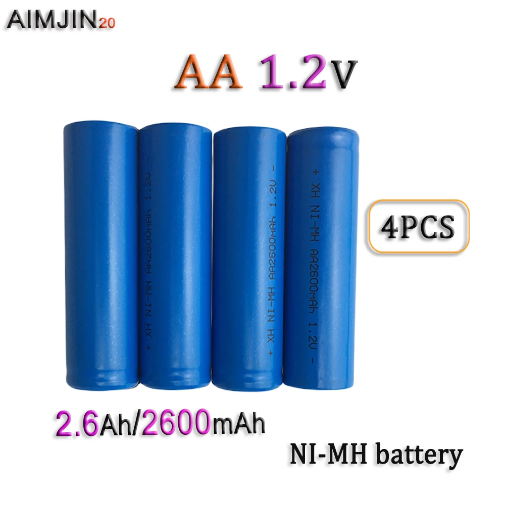 

AA 1.2V 2600mAh/2.6Ah NI-MH Rechargeable Battery Suitable For MP3 RC Toys LED Flashligh