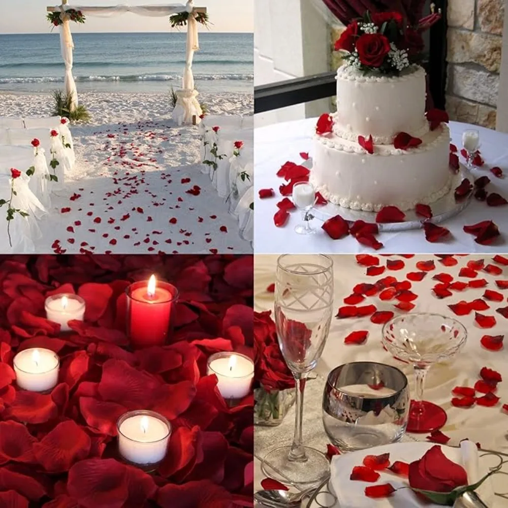 100-10000 Stück Simulierte Rosenblätter Bunte Künstliche Rosenblätter für Valentinstag Hochzeit Party Romantische Dekoration – Detail 2