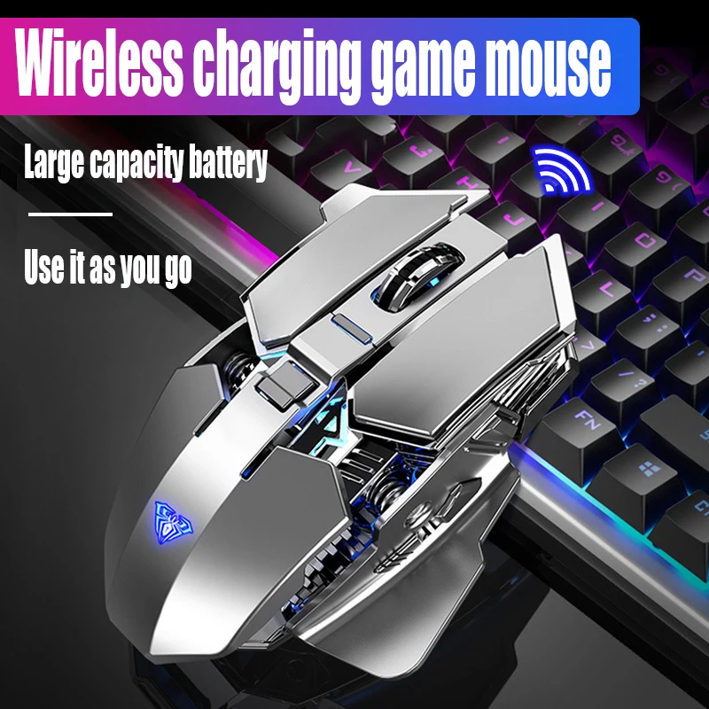 SC300 Ratón y Ratón Inalámbricos Carga Esports Pollo Comiendo Aliento Efecto de Luz Computadora Portátil