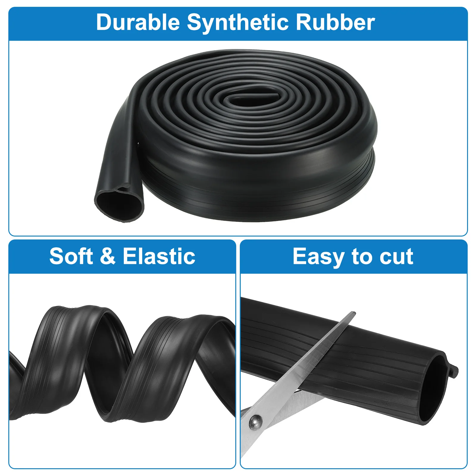 1pc 3/5/6m Uxcell Garage Door Bottom Seals Rubber Weather Stripping Seal Strip Replacement P-Bulb Weatherproof Stripping Sealing