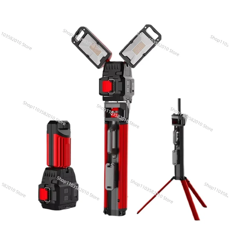 7000 Lumens 18v Light Emitting Diode Work Light, Tripod Stand Compatible Makita Bosch Metabo Stanley Battery