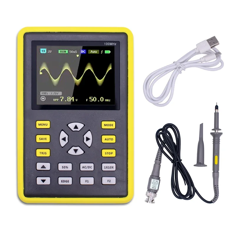 FNIRSI-5012H 2.4-inch Display Screen Handheld Portable Digital Mini Oscilloscope with 100MHz Bandwidth and 500MS/s Sampling Rate